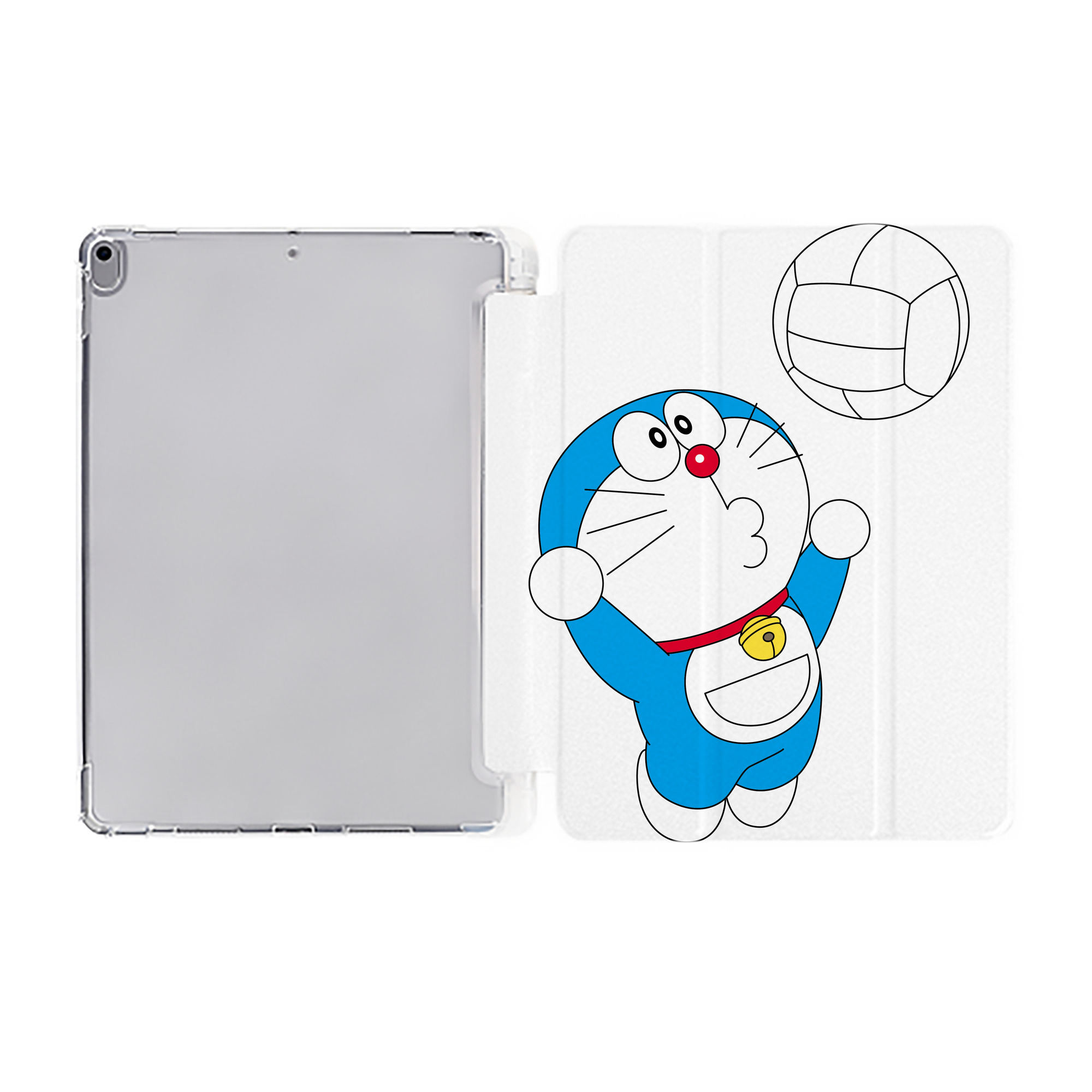 （画像用） ドラえもん Doraemon IPad ケース ペン収納付き 三つ折りスタンド PUレザー×シリコン 対応機種9.5/10.5/10.9インチ